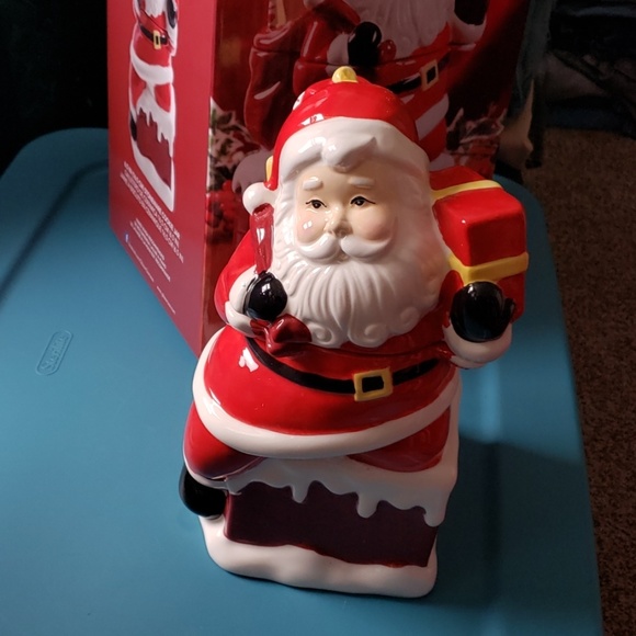 🆕️ Gibson Santa Cookie Jar 2 Piece Stoneware New - Picture 6 of 7